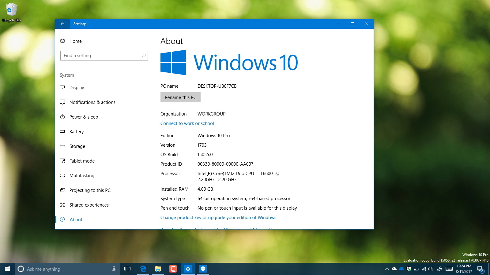 Windows 10 build 15055 video