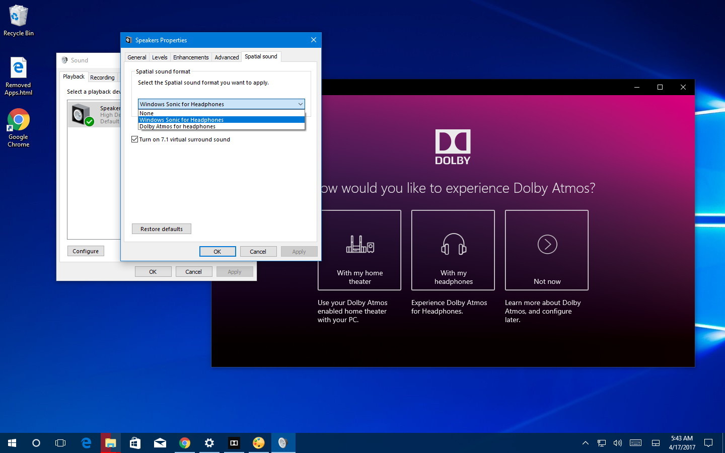 Как установить dolby atmos на windows 10