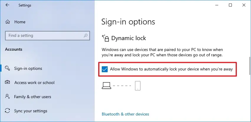 How To Set Up Dynamic Lock On Windows 10 - Pureinfotech