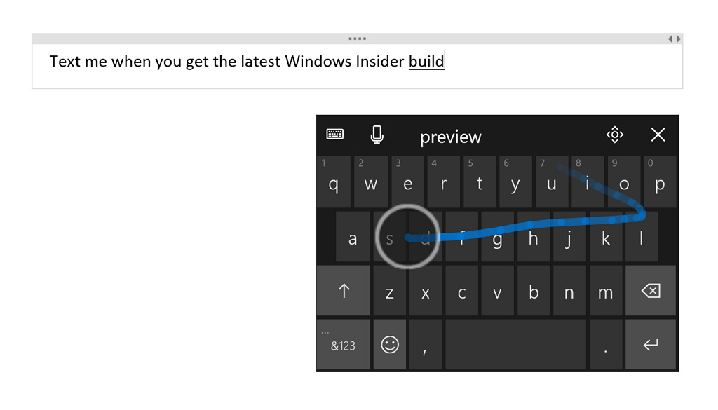 One-handed touch keyboard on Windows 10 Fall Creators Update