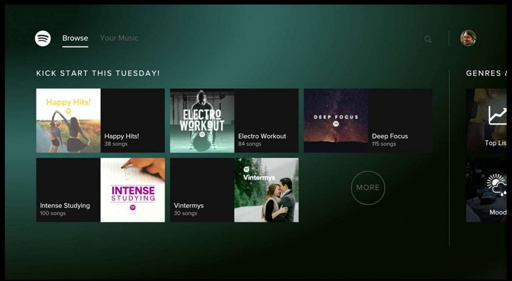Spotify app on Xbox One