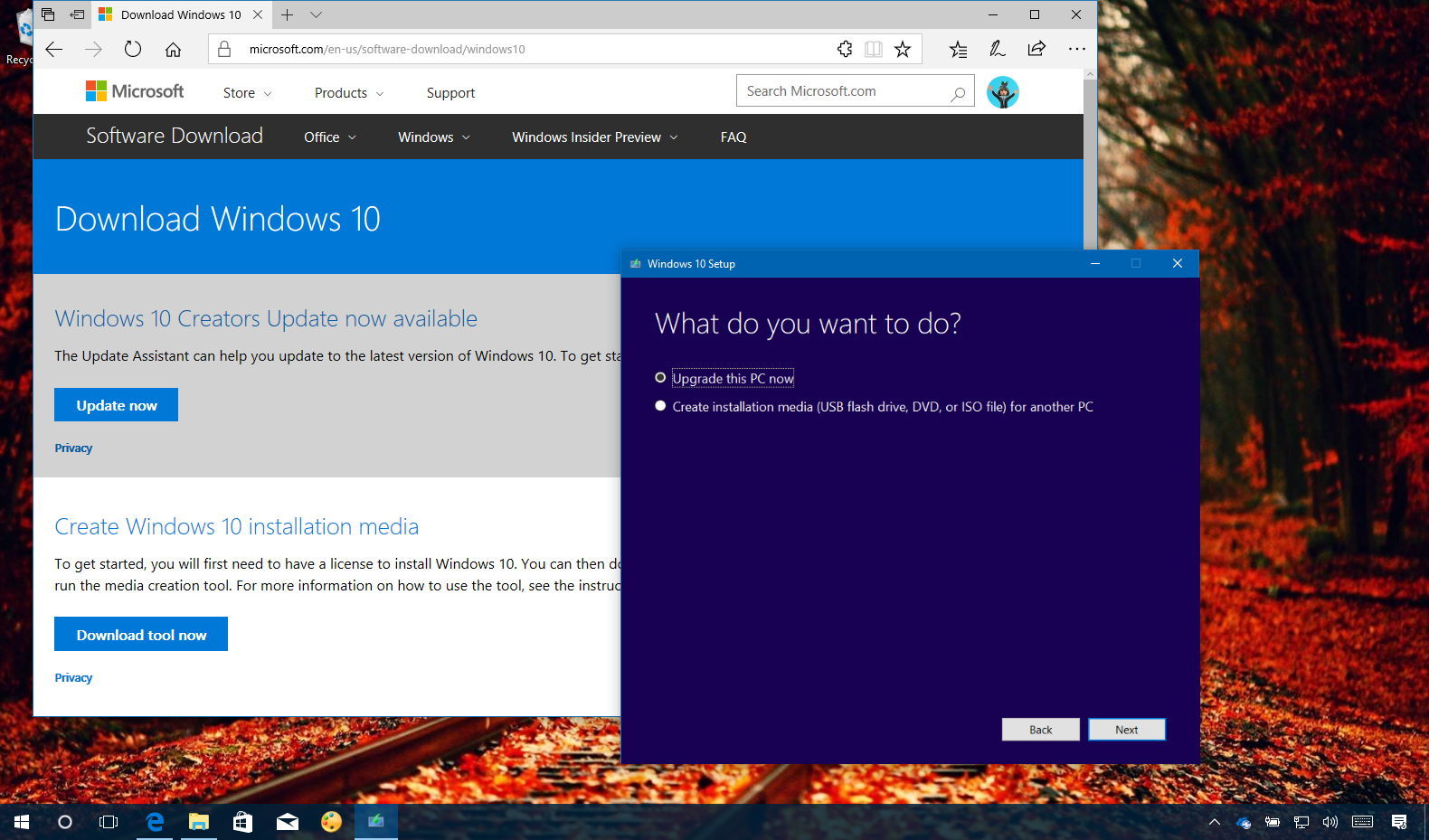 how to use the media creation tool to get windows 10 pro