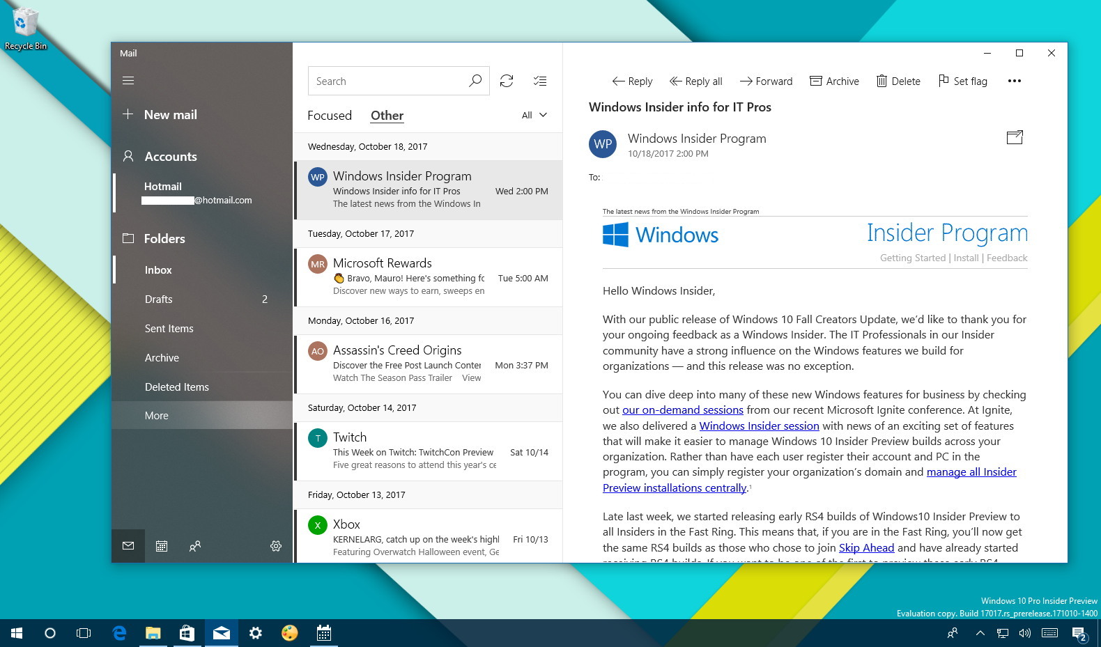 Microsoft's Mail and Calendar apps get new design changes on Windows 10