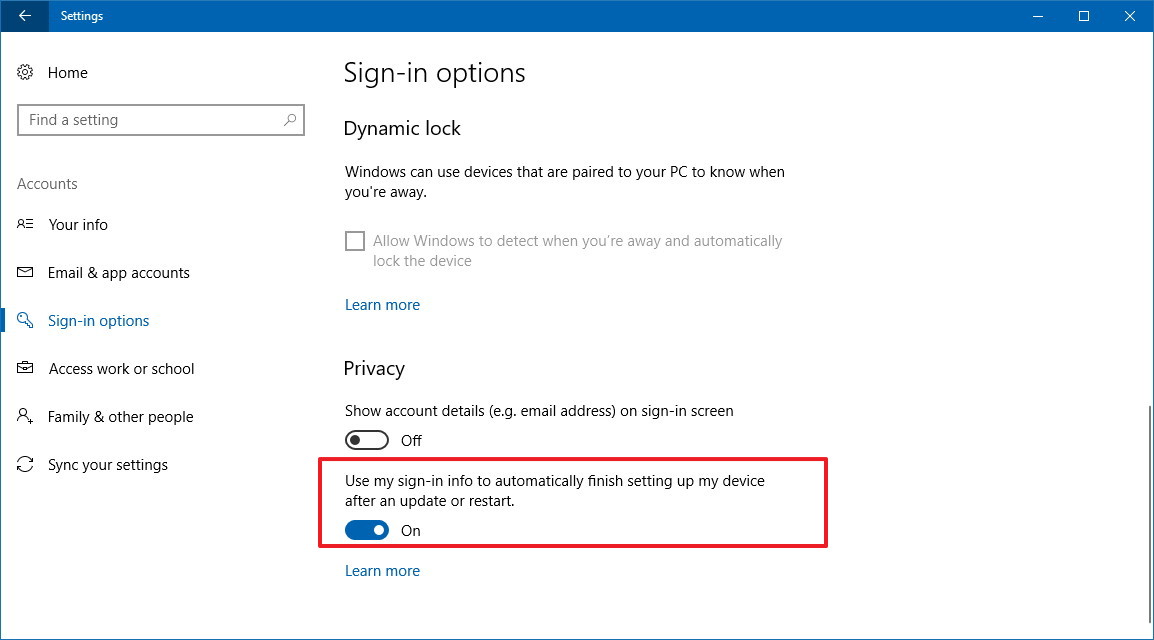 How to stop apps from restarting automatically at sign-in on Windows 10 ...