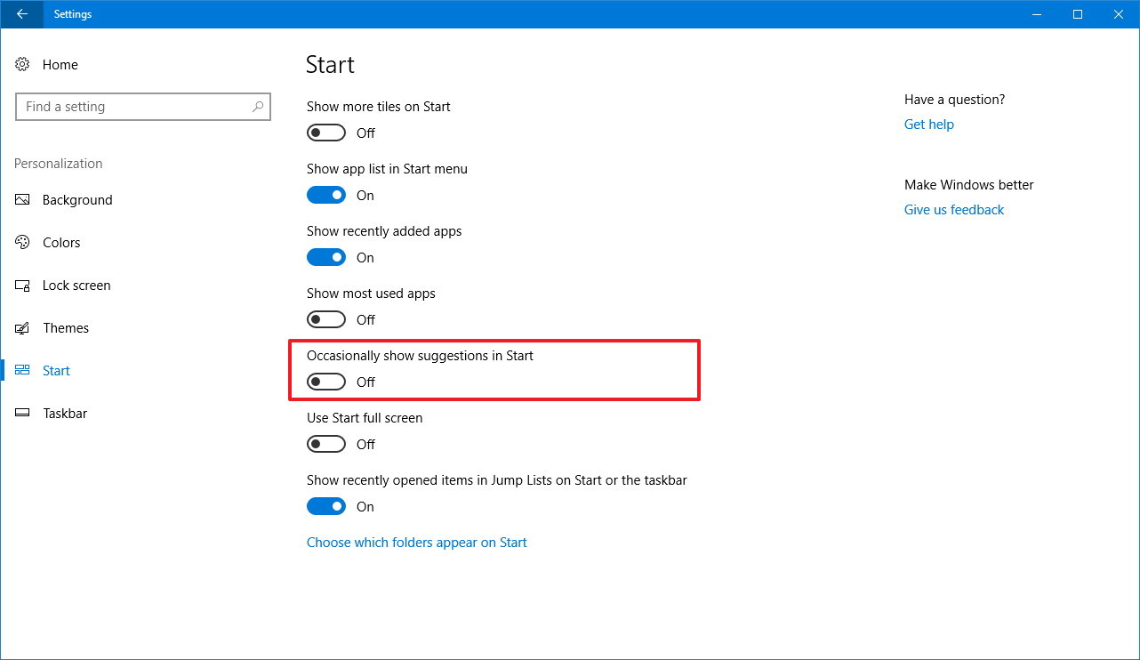 How to disable app suggestions in the Start menu on Windows 10 ...