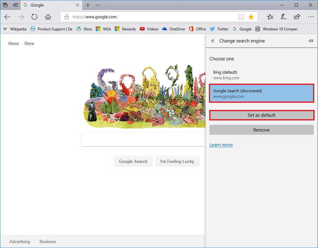 How to set Google as your default search engine on Microsoft Edge