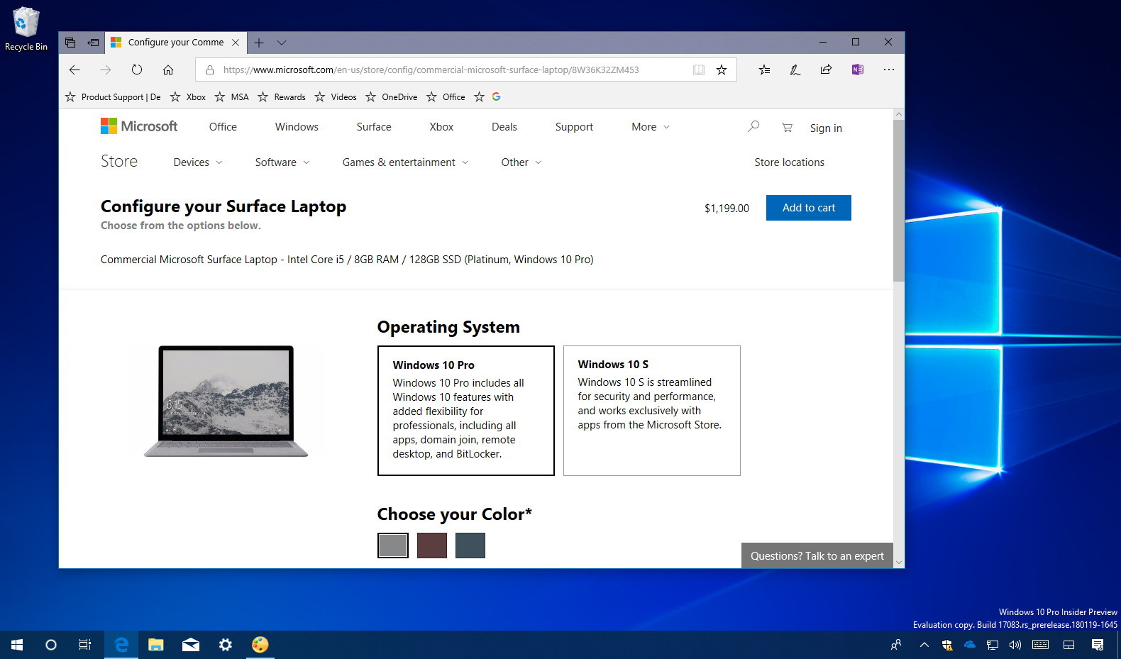 surface laptop windows 10 pro