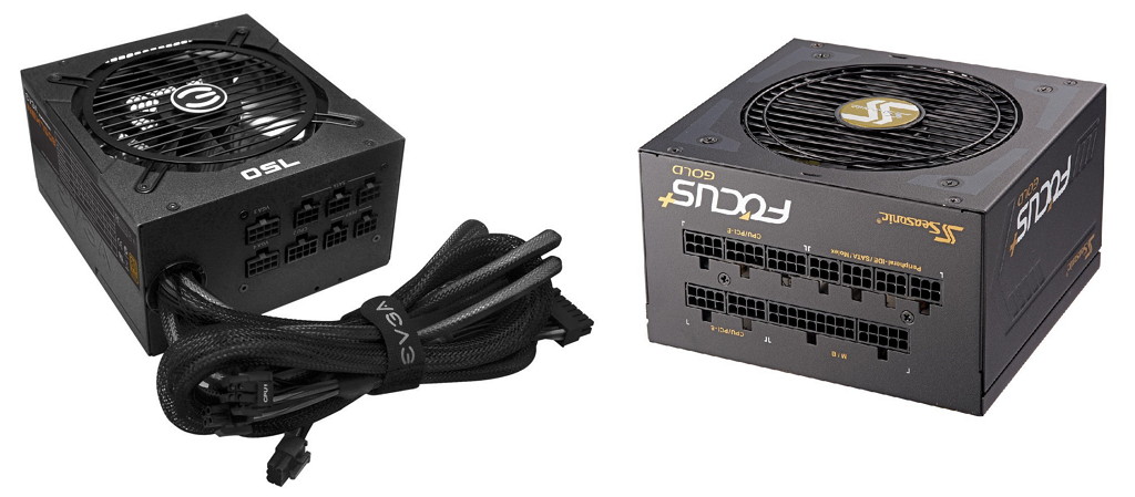 Semi-modular (left), fully-modular (right) power supply