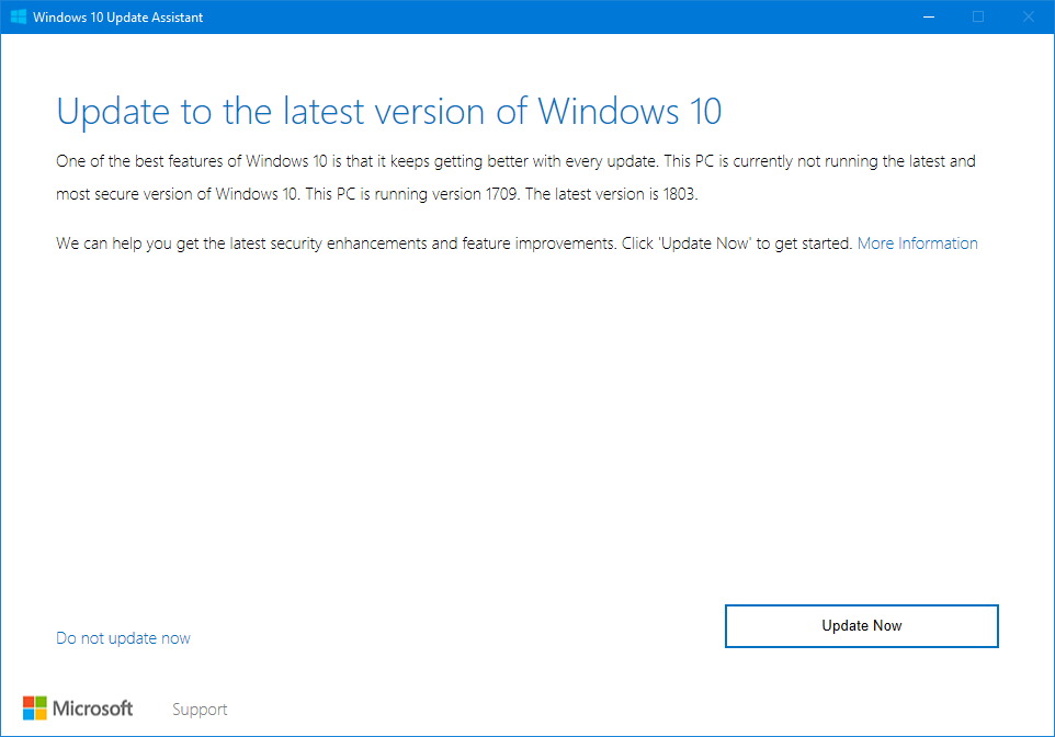 Windows 10 Update Assistant