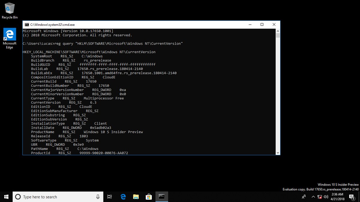 Windows 10 Lean desktop