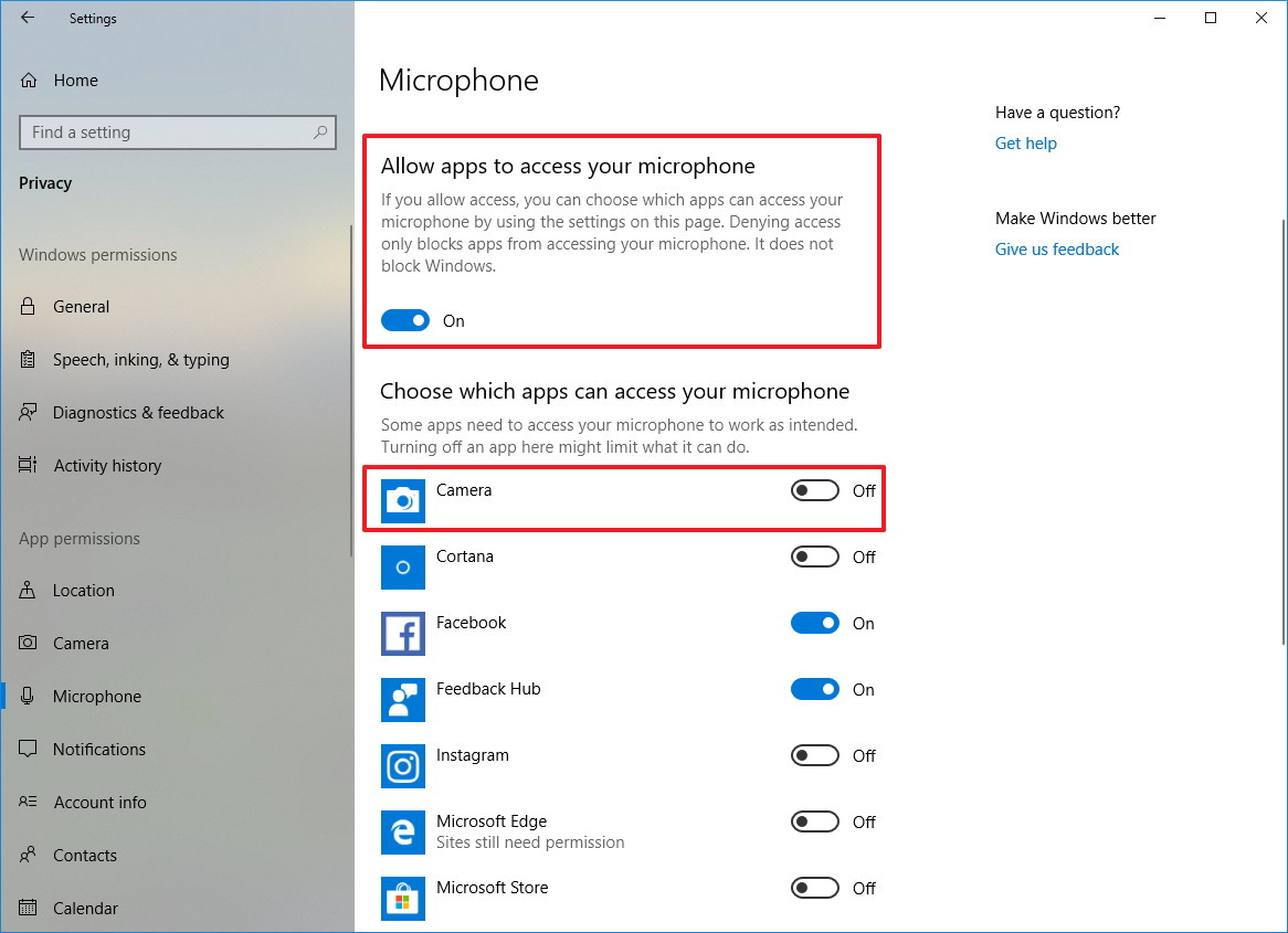 windows 10 webcam settings