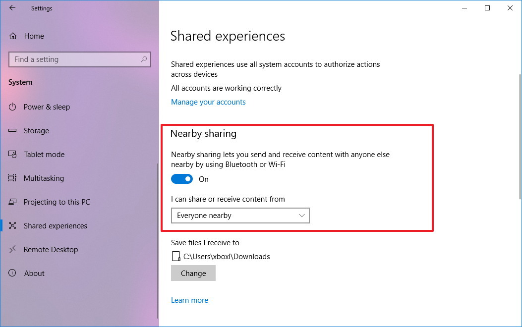 How to fix Nearby sharing not working on Windows 10 • Pureinfotech