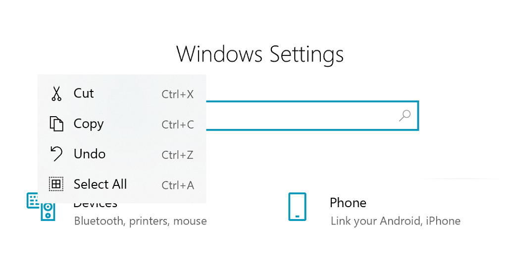 Windows 10 new inbox context menu