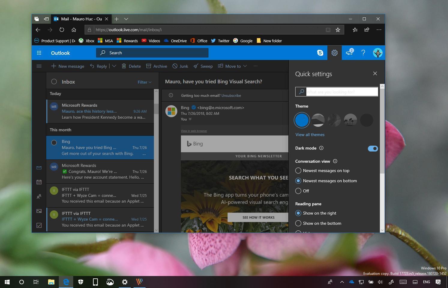 How To Enable Outlook Web Dark Mode Pureinfotech