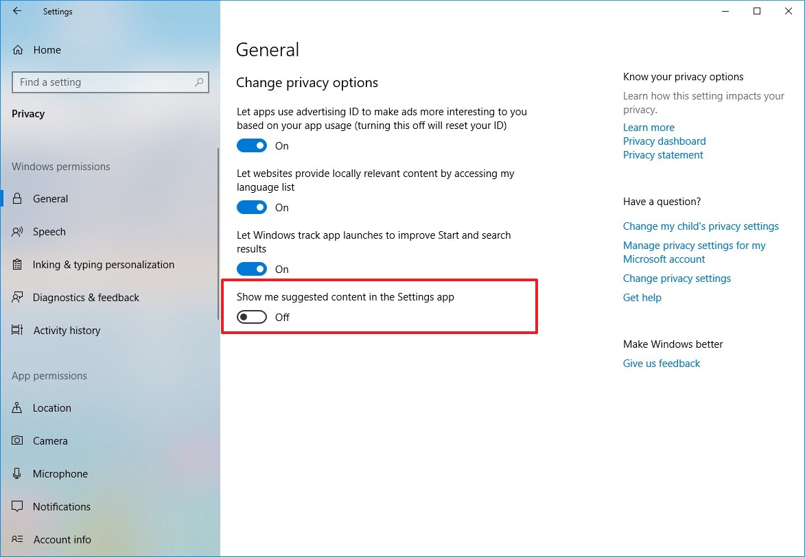 How to disable Settings app home ads on Windows 10 - Pureinfotech