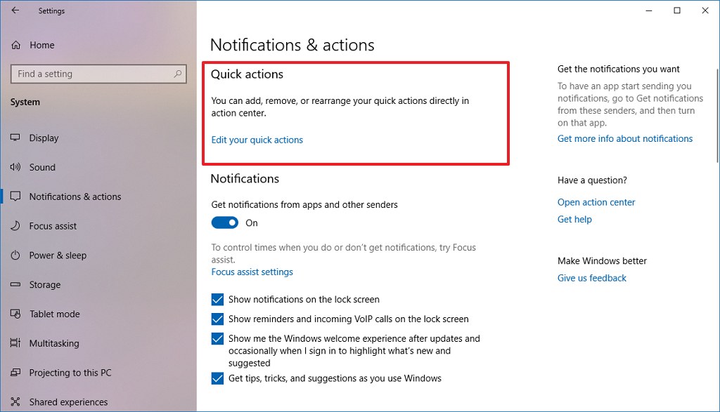 Windows april update. Windows 10 System settings. Action_Notification_settings. Windows 10 update Notification Center. Notification Action при.