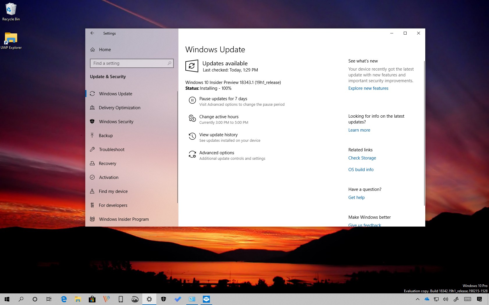 Windows 10 Build 18343 19h1 Releases With Improvements Pureinfotech