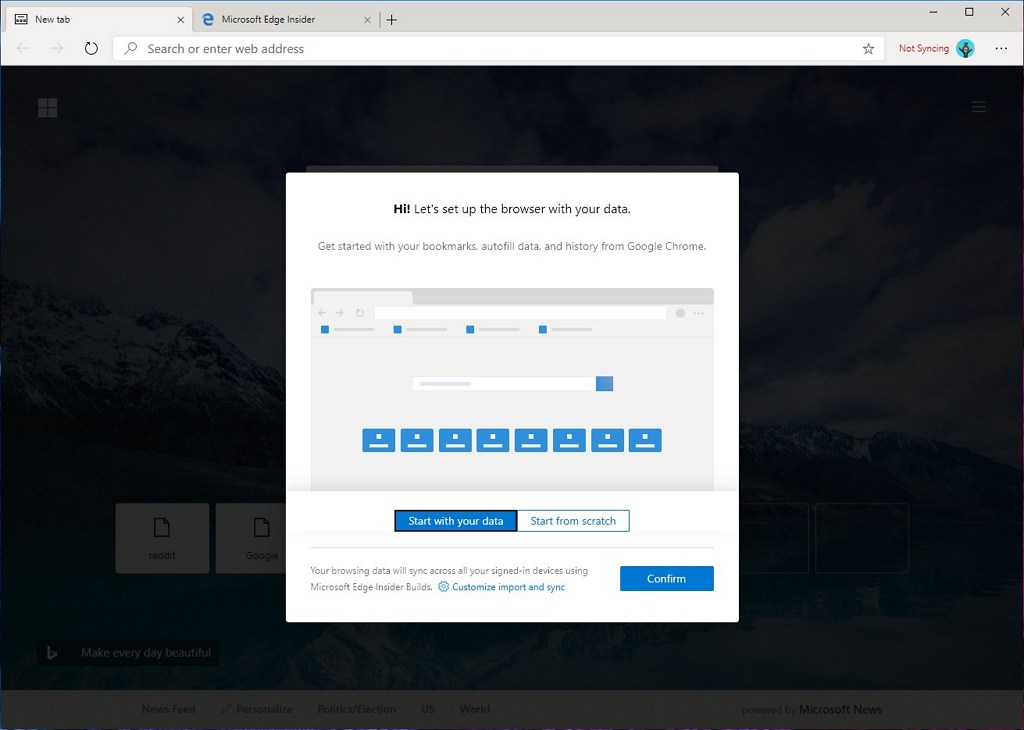Microsoft Edge (Chromium) setup
