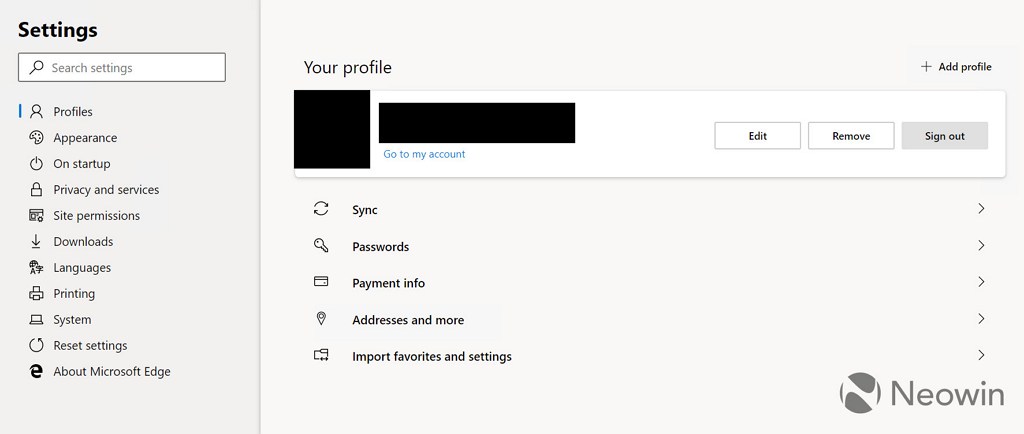 Microsoft Edge (Chromium) profiles