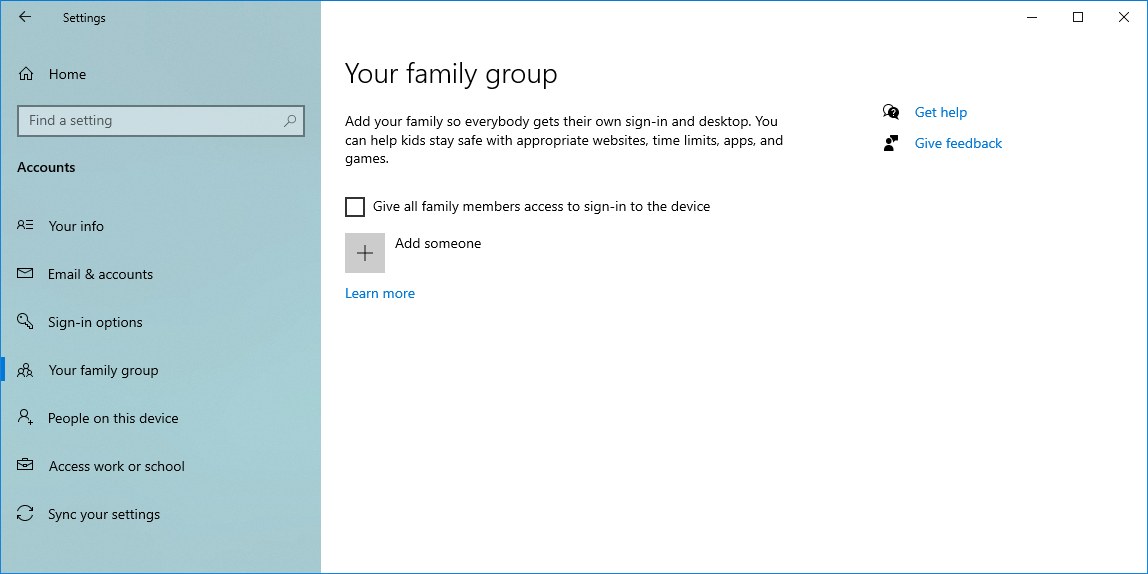 Your family group settings