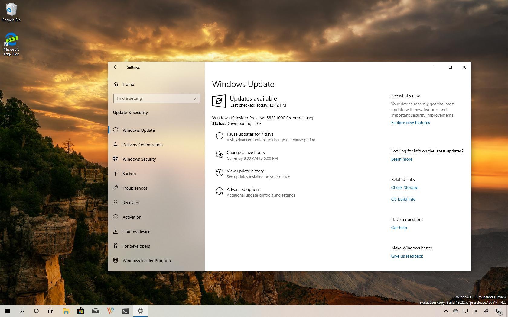 Windows 10 Build 18932 (20H1) Releases With New Features - Pureinfotech