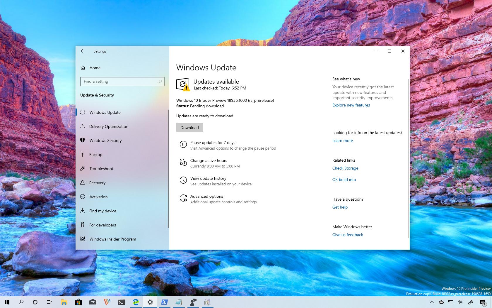 Windows 10 build 18936 (20H1) releases with new features - Pureinfotech