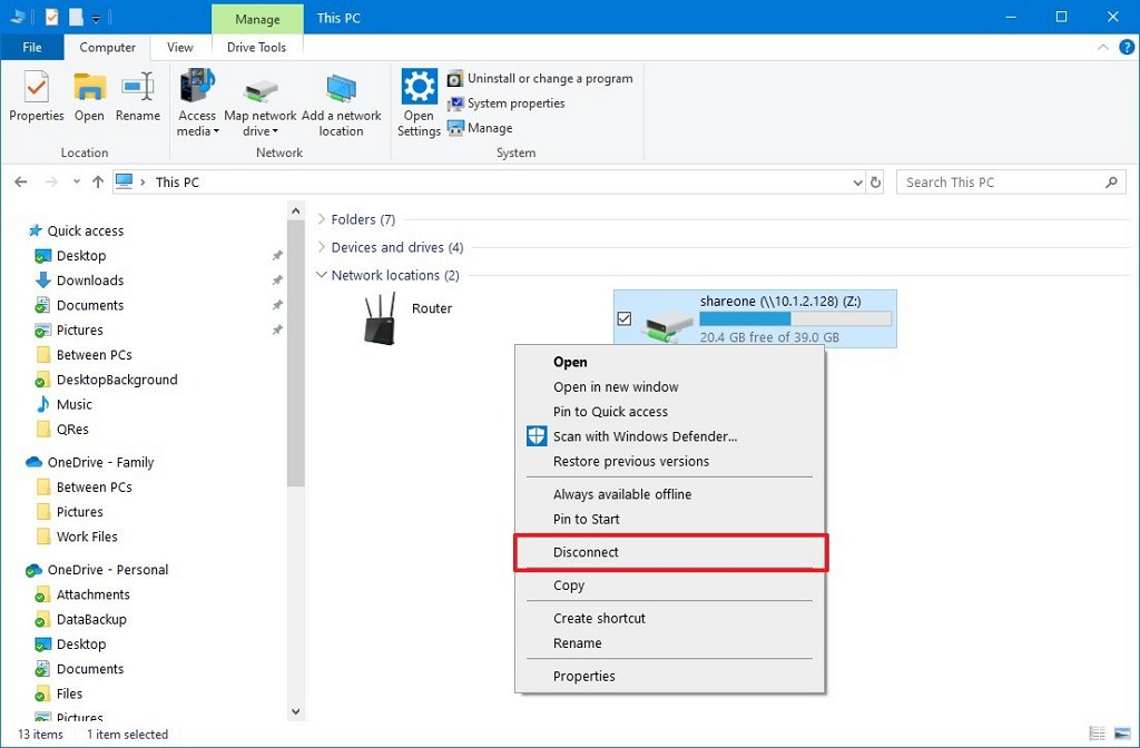 How To Remove Network Drive On Windows 10 • Pureinfotech