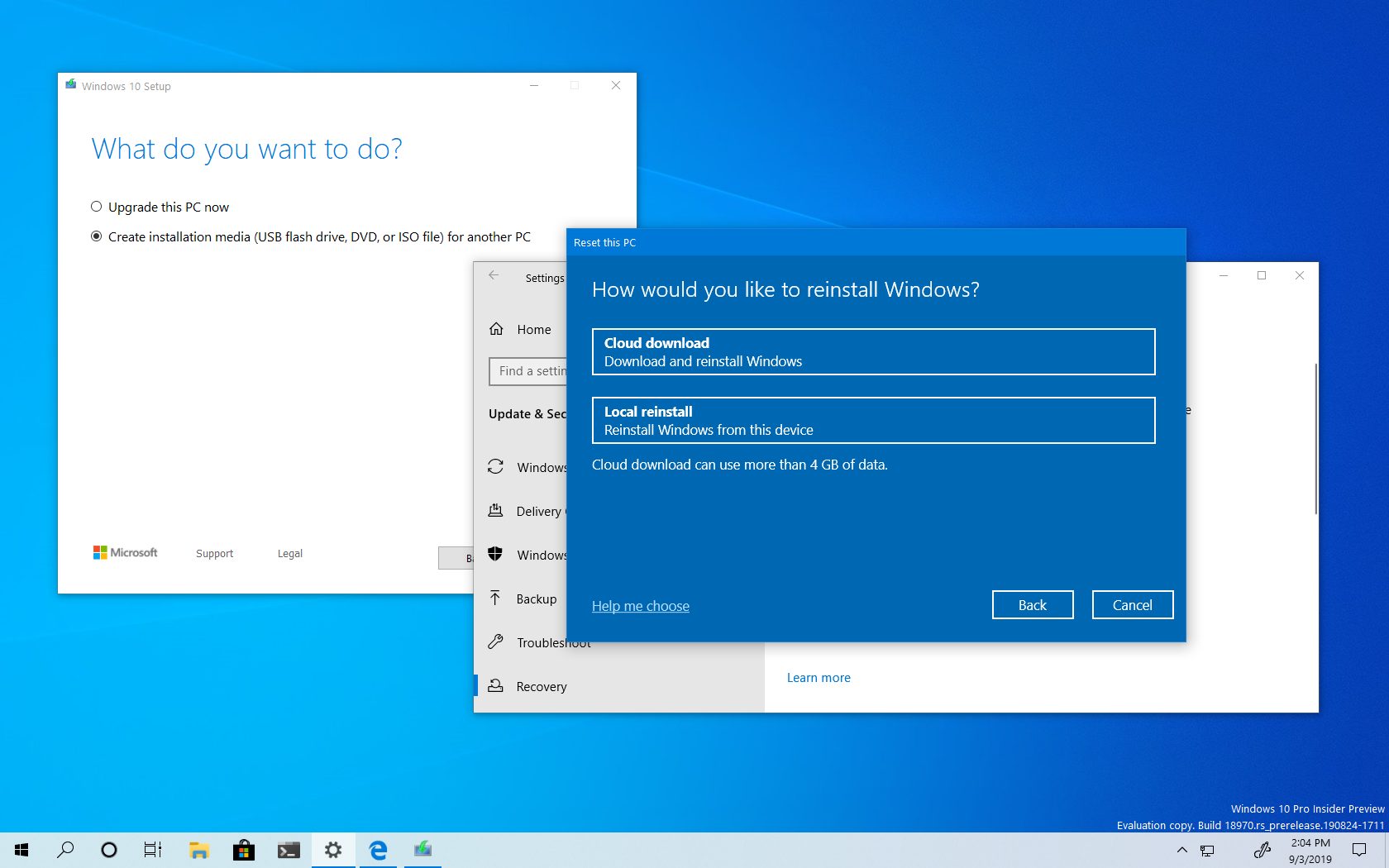 Should I Clean Install Windows 10 With Reset This Pc S Cloud Download Option Or Usb Flash Drive