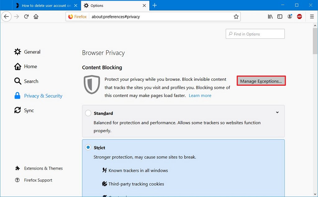 how to enable cookies firefox for windows 10