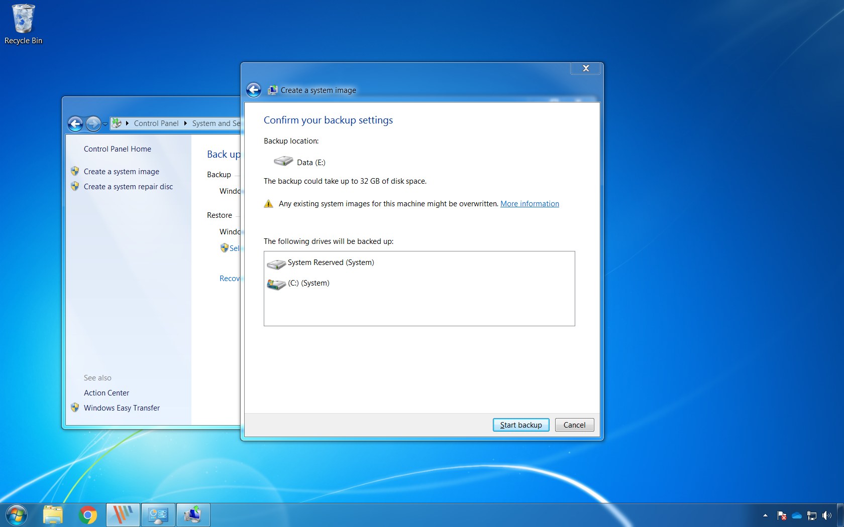 windows 7 full image backup