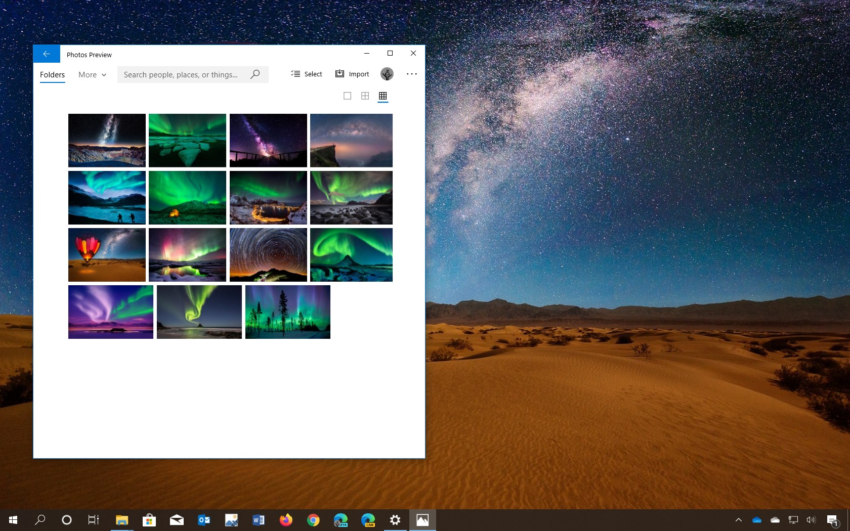 The Northern Lights theme for Windows 10