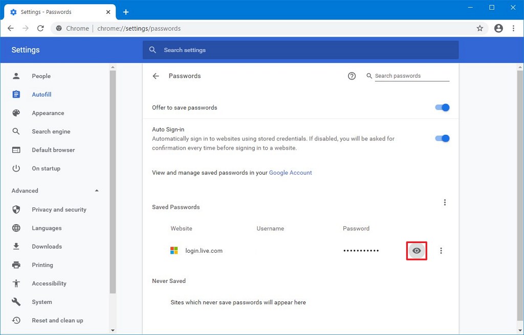 How To View Saved Passwords On Chrome - Pureinfotech