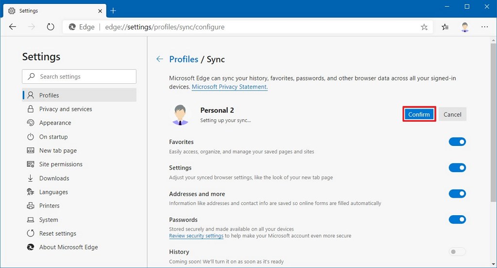 How To Enable Sync For Browsing Data On Microsoft Edge - Pureinfotech