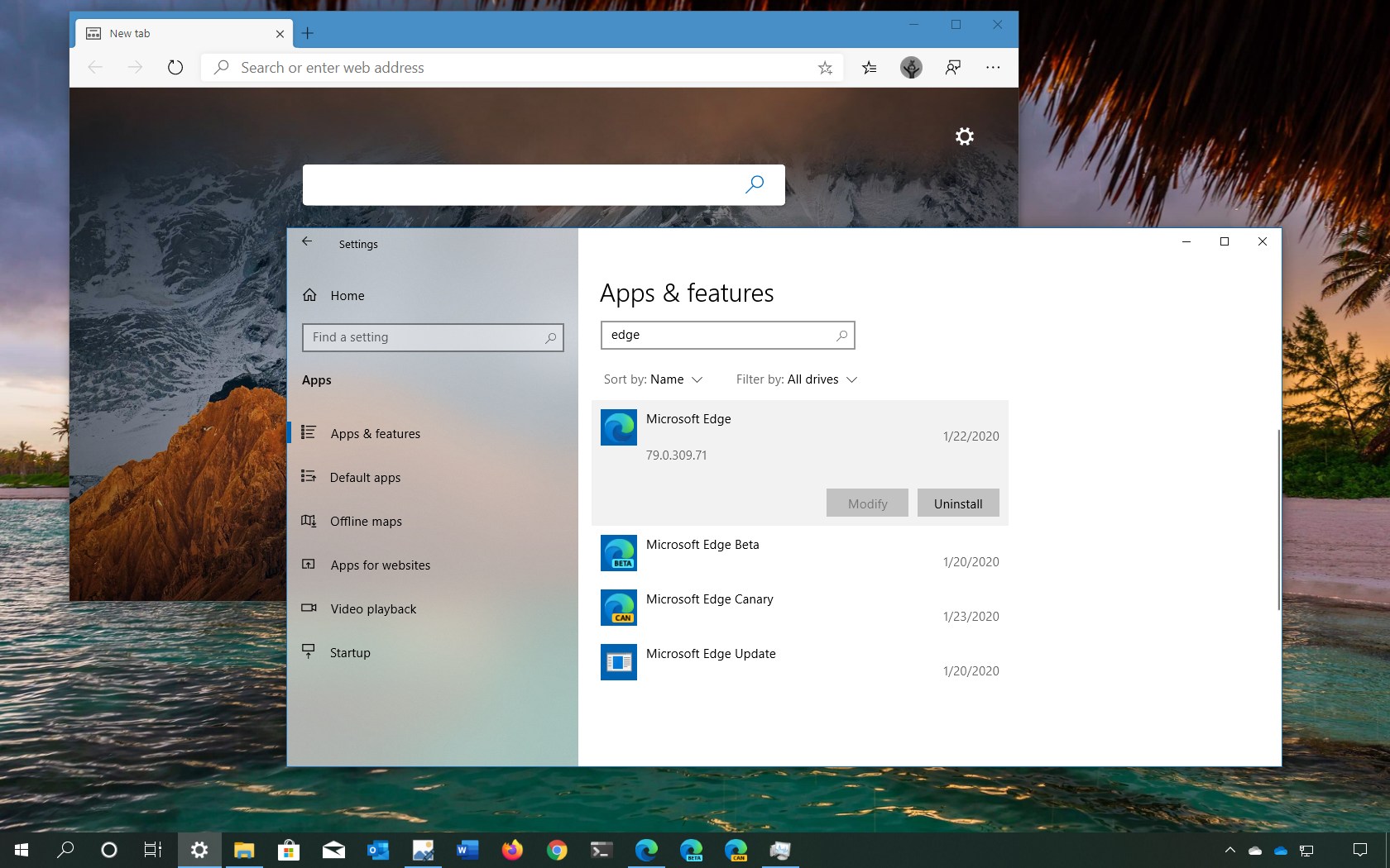 how to delete microsoft edge windows 10