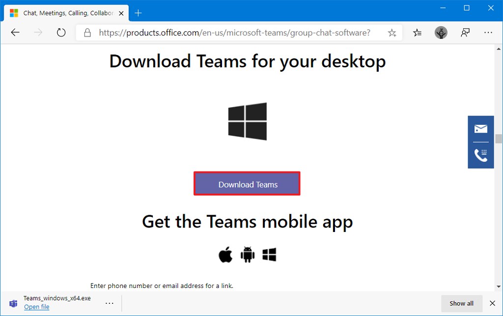 download ms teams app for windows