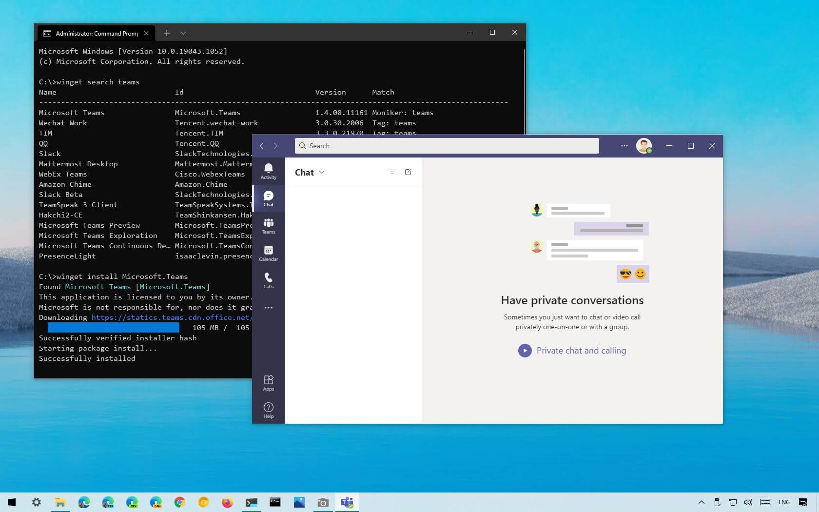 install microsoft teams on windows 10