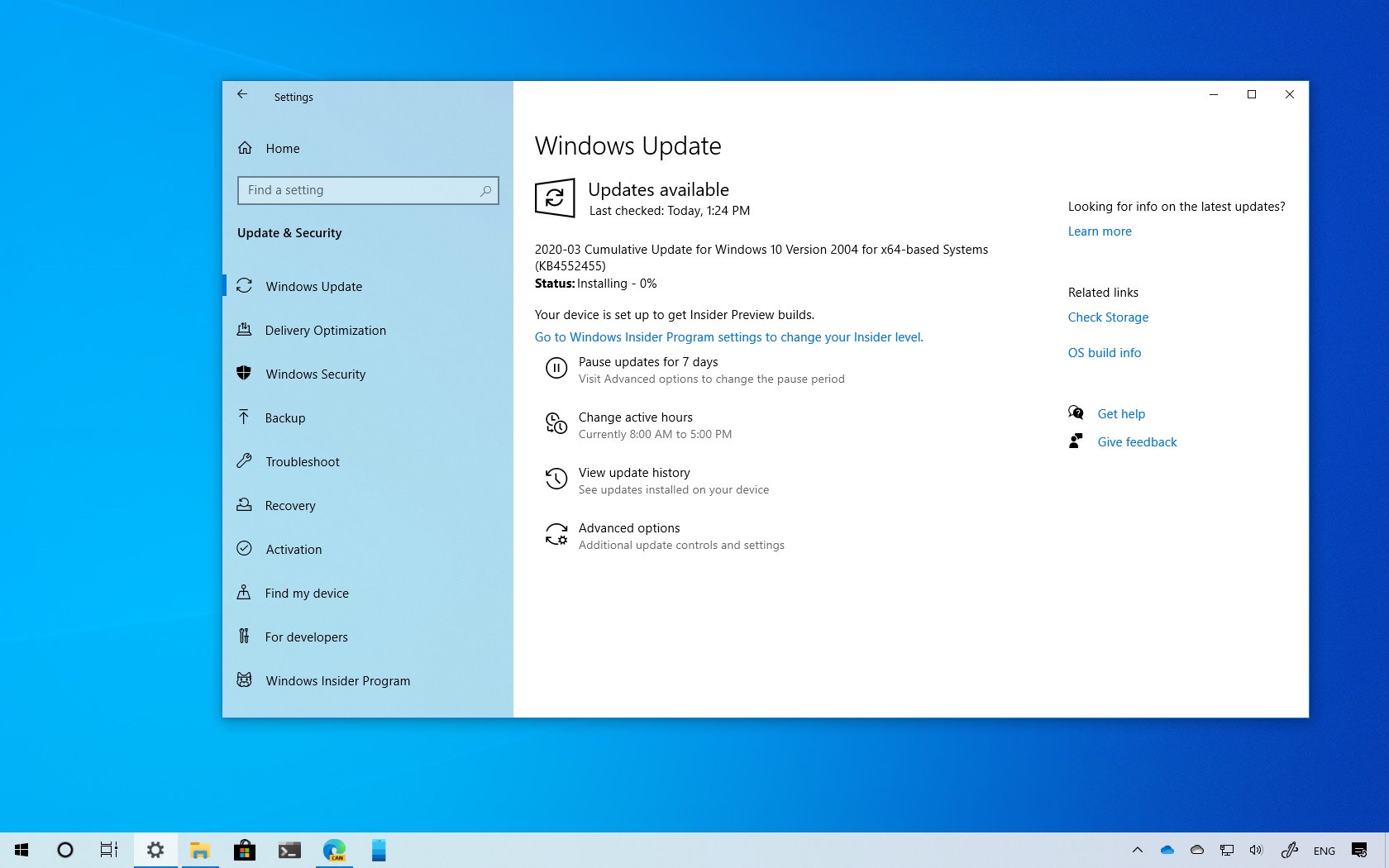 download windows 10 pro 2004 update