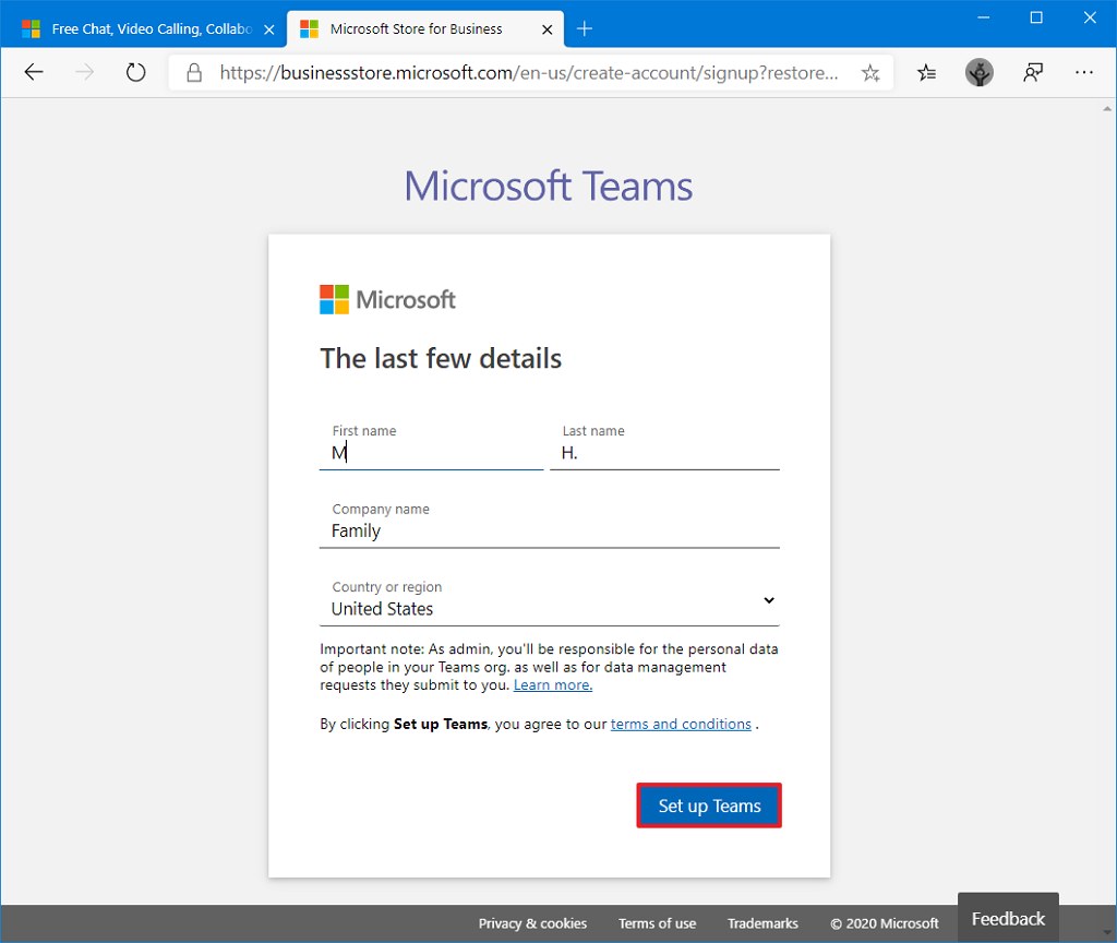 setup microsoft teams for organization