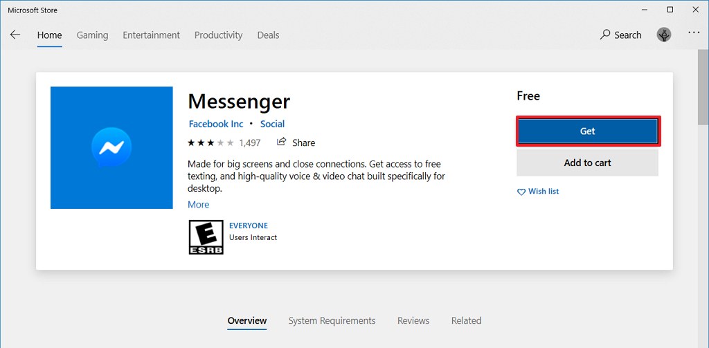 download facebook messenger for windows 10 pro