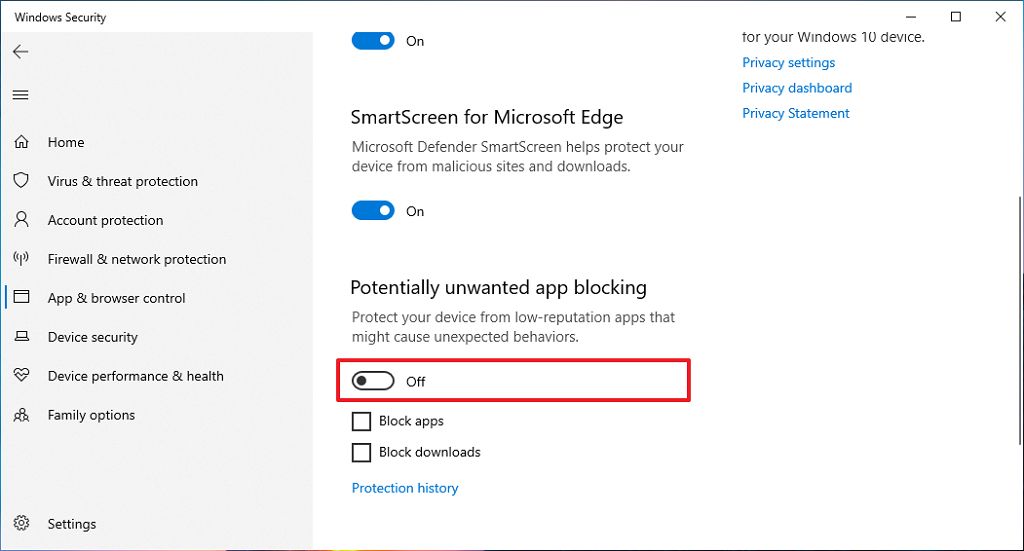 How To Block Potentially Malicious Apps On Windows 10 - Pureinfotech