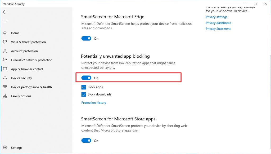 How To Block Potentially Malicious Apps On Windows 10 - Pureinfotech