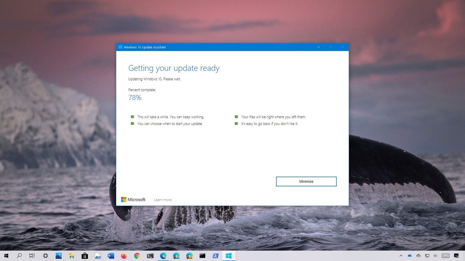 Windows 10 version 2004 Update Assistant upgrade