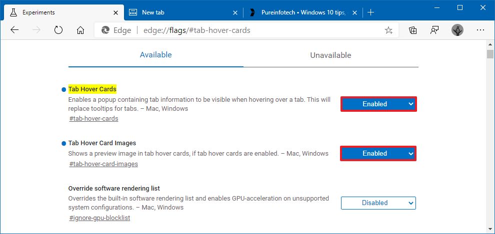 How To Enable Tab Previews With Images On Microsoft Edge - Pureinfotech