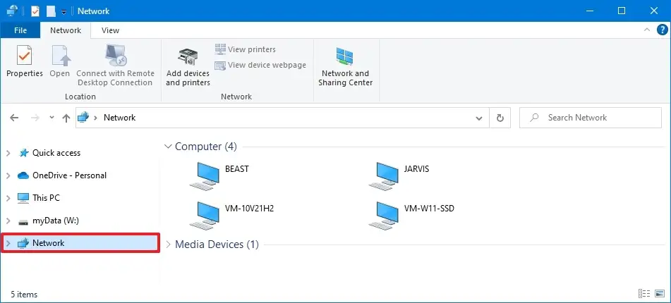 windows 10 discover other computers on network