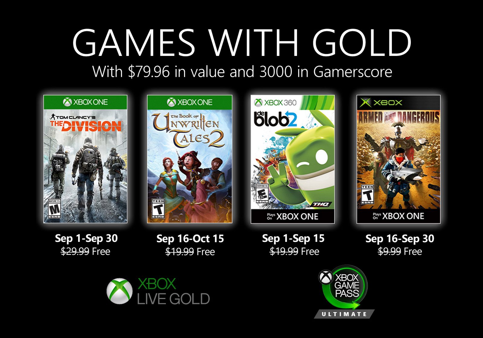 Xbox Announces September's Games with Gold - KeenGamer