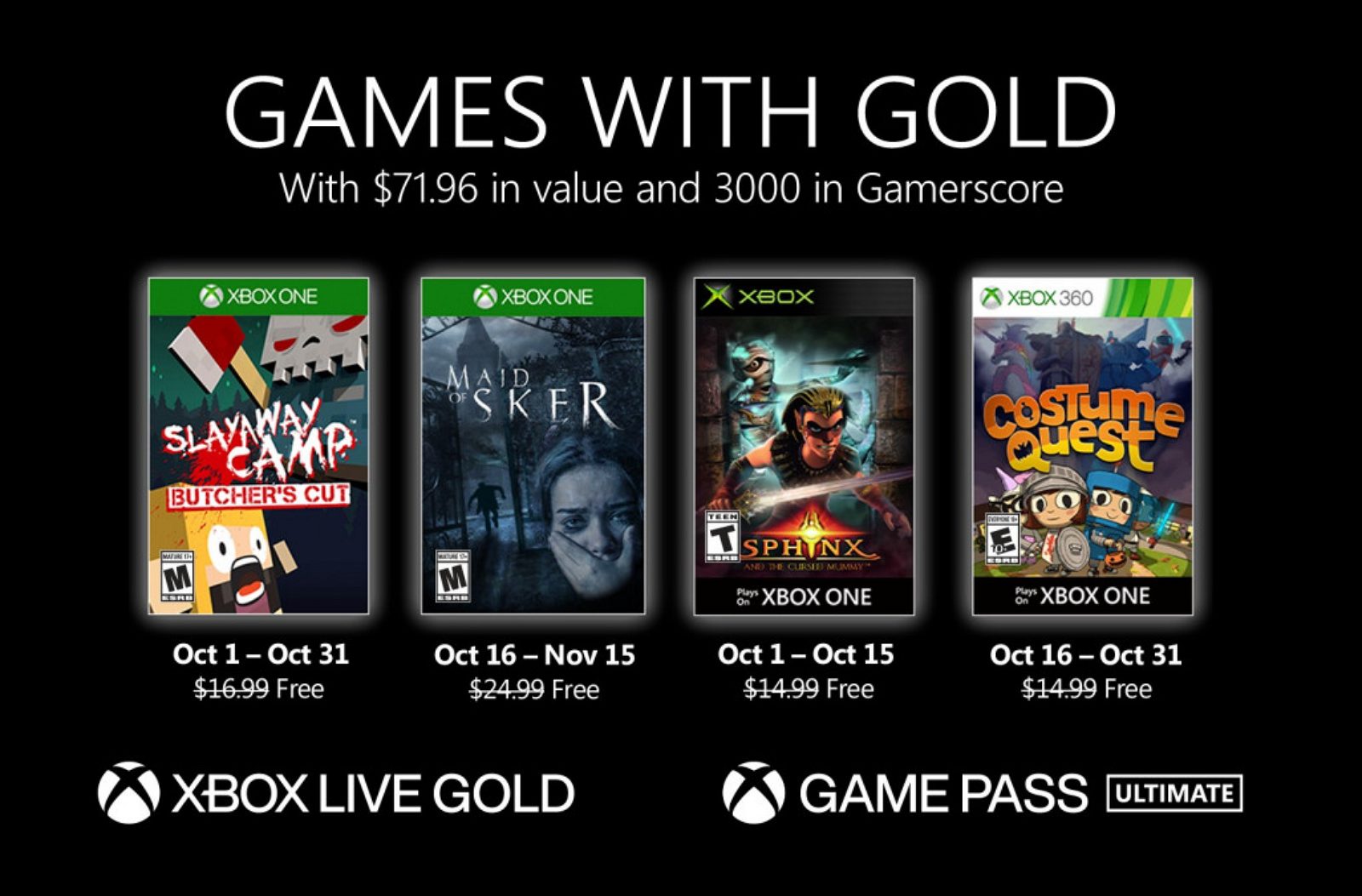 Xbox Games with Gold for October 2020 Pureinfotech
