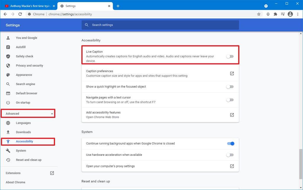 How To Set Up Live Caption In Google Chrome - Pureinfotech