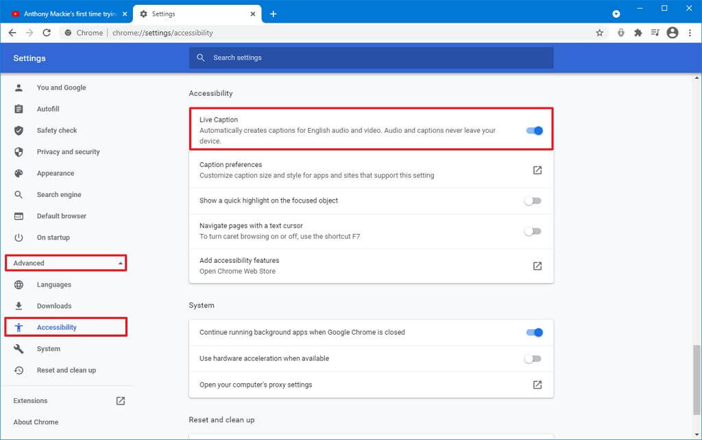 How To Set Up Live Caption In Google Chrome Pureinfotech