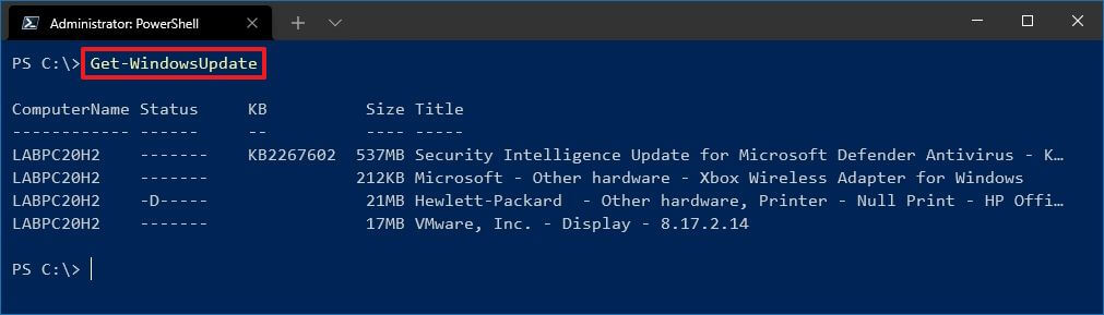 Get-WindowsUpdate