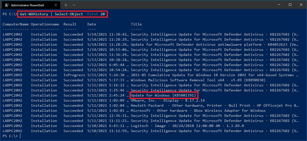 How To Check Windows Update History On Windows 10 - Pureinfotech